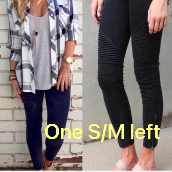 Pants - FINAL PRICE Stretchy Black Moto Pants